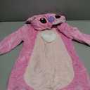 Halloween Christmas Unisex Kids Flannel Cosplay Onesie Costume Outfit Suit for Girls and Boys (US, Age, 8 Years, Pink Stitch)
