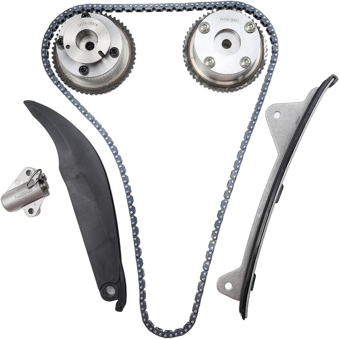 Timing Chain Kit W/VVT Sprocket 24321-2E010 24350-2E011 24370-2E010 6mm Chain Teeth For Hyundai Kia Soul Forte Cerato Tucson Forte5 2.0L YEARS 2017-2020 243502E011 243212E010 243702E010