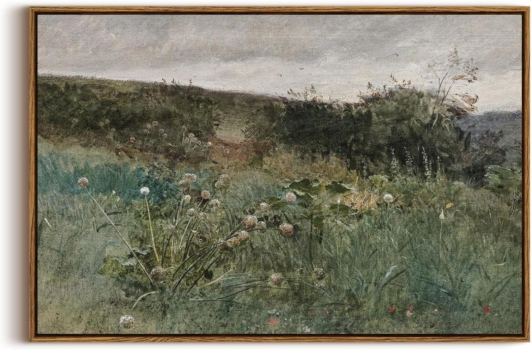 InSimSea Framed Canvas Wall Art Vintage Decor, Rustic Wall Art Room Decor, Classical Paintings, Large Wall Art Prints for Living Room Home Kitchen Farmhouse Bathroom Wall Decor, 20"x30" (Meadow Near Pont-Aven)