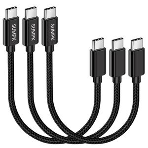USB C to USB C Fast Charging Cable 60W,[3-Pack 8 inch] USB 2.0 Type C Charger Cord Compatible with Samsung GalaxyS21/S21+/S20+ Ultra Note 20, Pixel 4/3 XL, MacBook Air iPad Pro
