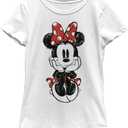 Girl's Mickey & Friends Sitting Minnie Sketch T-Shirt (Medium)