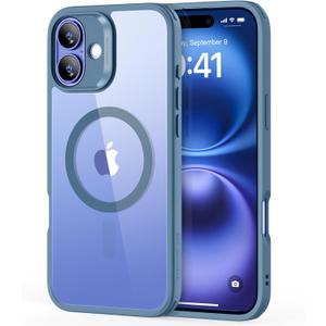 ESR for Phone 16 Plus Case, Compatible with MagSafe, Shockof Military-Grade tection, Magnetic Phone Case for Phone 16 Plus, Classic Hybrid Case (HaloLock), Clear Blue