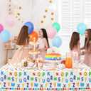 3Pcs Alphabet Plastic Tablecloth, 54 x 108 Inch Educational ABC Alphabet Party Table Cover for Early Learning, Boys and Girls Birthday Party Supplies