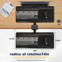 Adjustable Under Desk Keyboard Tray with Drawer, 25"10.6" Ergonomic 360 Rotating Keyboard Stand with Wrist Rest, Clamp On Keyboard Tray and Mouse for Office Gaming Studying