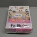 Dog Blankets for Medium Large Dogs, 3 Pack Dog Blanket Washable 41" x 31", Fuzzy Soft Pet Mat Throw Cover for Kennel Crate Bed, Cute Paw Pattern, Cat Blanket, Blankets for Dogs, Pet Blanket (White/Brown/Pink)