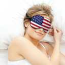 2 x Silk American Flag Sleep Masks,Soft American Eye Masks with Adjustable Strap,Comfortable Funny Sleeping Masks for Men,Women