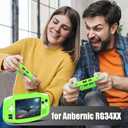 for Anbernic RG34XX Silicone Case, Soft Protective Cover for RG34XX Retro Handheld Game Console, Anti-Scratch Washable for RG 34XX Accessories with Lanyard (Bright Greenn)
