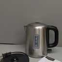 Basics Electric Stainless Steel Kettle for Tea and Coffee, BPAFree, Fast Boiling, Auto ShutOff, 1 Liter, 1500W, Black and Silver