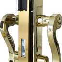 Grisham (Polished Brass) Hinged Patio Door System with Lever Handle Mortise Lock Set Brass- Perfect for Screen and Storm Door Replacement