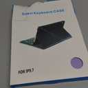 for iPad 6/5th Generation Case with Keyboard 2018/2017,Detachable Bluetooth Keyboard case for iPad Air 2/1,iPad Keyboard Case 9.7 inch with Pencil Holder,Square Keycaps,Purple