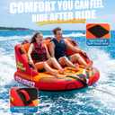 Towable Tubes for Boating - 2 & 3 Person Inflatable Boat Tube with Dual Tow Points, Speed Safety Valve, Heavy Duty Nylon Cover, EVA Foam Pads for Lake & River Water Sports