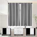zokyer Black and White Kitchen Curtains Striped Simple Trendy Neutral Art Boys Men Teen Small Short 27.5" W x 39" L Window Treatment Tiers for Bedroom Living Room Bathroom 2 Panels Rod Pocket Drapes