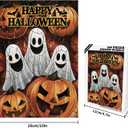 Great Jigsaw Puzzles for Adults 300 Pieces Happy Halloween Ghost Pumpkin Puzzles for Adults Toys Gift Family Decoration Kids Puzzle (15"x10"-300PCS)