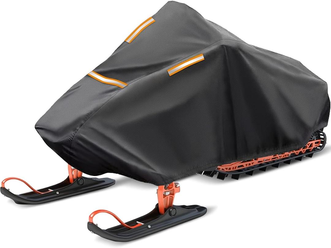 Snowmobile Cover -Trailerable Snowmobile Storage Cover Snowshield Cover Compatible with Polaris Ski Doo Arctic Cat Yamaha (XL fits Length 145" x 51" x 48")