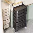 Rotating Storage Rack for Kitchen,Vegetable and Fruit Storage Basket with Wheels,Standing Rolling Storage Cart,Mobile Utility Cart for Living Room(Color Black)