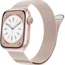 MARGE PLUS Compatible with Apple Watch Band Series 10 Women and Men, Stainless Steel Mesh Loop Magnetic Clasp Replacement for iWatch Bands 46mm/49mm/45mm/44mm RoseGold