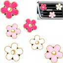 Frienda 6 Pcs Daisy Flower Air Vent Clip Accessories Air Conditioning Outlet Clip Car Air Freshener Dashboard Accessories Charm Car Inter Decor(3 cm, 3.3 cm,Red, Pink, White) (6 Count (Pack of 1))