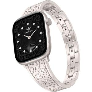 Wearlizer Compatible with Apple Watch Bands for Women 41/40/38/44/45/46/49/42mm, Jewelry Dressy Stainless Steel Metal Scrollwork Chain Bracelet for iWatch Band Series 11 10 9 8 7 6 5 4 SE/Ultra 3