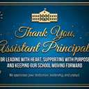 National Assistant Principals Week Banner 2026 - Vice Principal (VP) Appreciation Gifts & Office Door Decorations - "Thank You" Sign for School Admin Retirement Party - Navy Blue Gold Fabric (Grommets & Rope, 71 x 45 Inch)