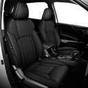IKABEVEM Custom Fit Seat Covers for Subaru Crosstrek 2018 2019 2020 2021 2022 2023, Full Set Car Seat Cover Waterproof Faux Leather Airbag Compatible Black