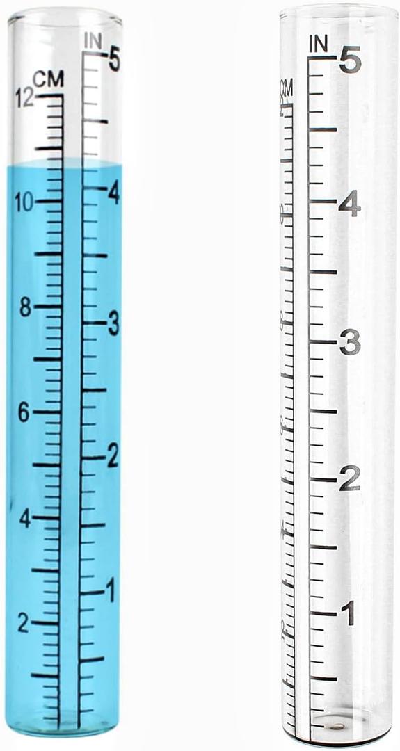 TBWHL 2pcs 5" Capacity Rain Gauge Glass Replacement Tube for Yard Garden Outdoor Home