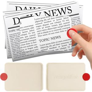 2 PCS 3X Leather Credit Card Magnifying Glass Fresnel Lens Large Area Wallet Page Pocket Magnifier Card Fire Starter, for Reading Small Prints, Sheets, Books, Low Vision Aids & Solar Projects
