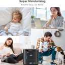 JRD Humidifiers for Bedroom, Ultrasonic Humidifier 4L for Large Room, Cool Mist Top-Fill, 40H Run, 12H Timer, 360 Nozzle, Aroma Diffuser, 7-Color Night Light for Home, Office, Baby, Pets, Plants