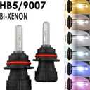HB5 9007 Bi-Xenon HID Bulbs 35W Super Bright Dual Hi/Lo Headlight Bulb Replacement, 8000K Ice Blue, Pack of 2