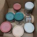 Lulonpon 8 Pack 10oz and16oz Mason Jars with Lids - Airtight Glass Storage Containers for Overnight Oats, Snacks & Meal Prep | Includes 16 Labels, 2 Spoons + Marker (Multicolor)