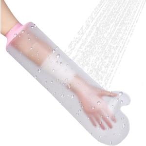 Waterproof Cast Covers for Shower Arm, Soft Comfortable Cast Protector for Shower Arm, Cast Cover Arms Adult, Keep Wounds/Bandage Dry Bath, Broken Hand/Wrist/Finger/Elbow, Reusable Wound Care SuppliesPink
