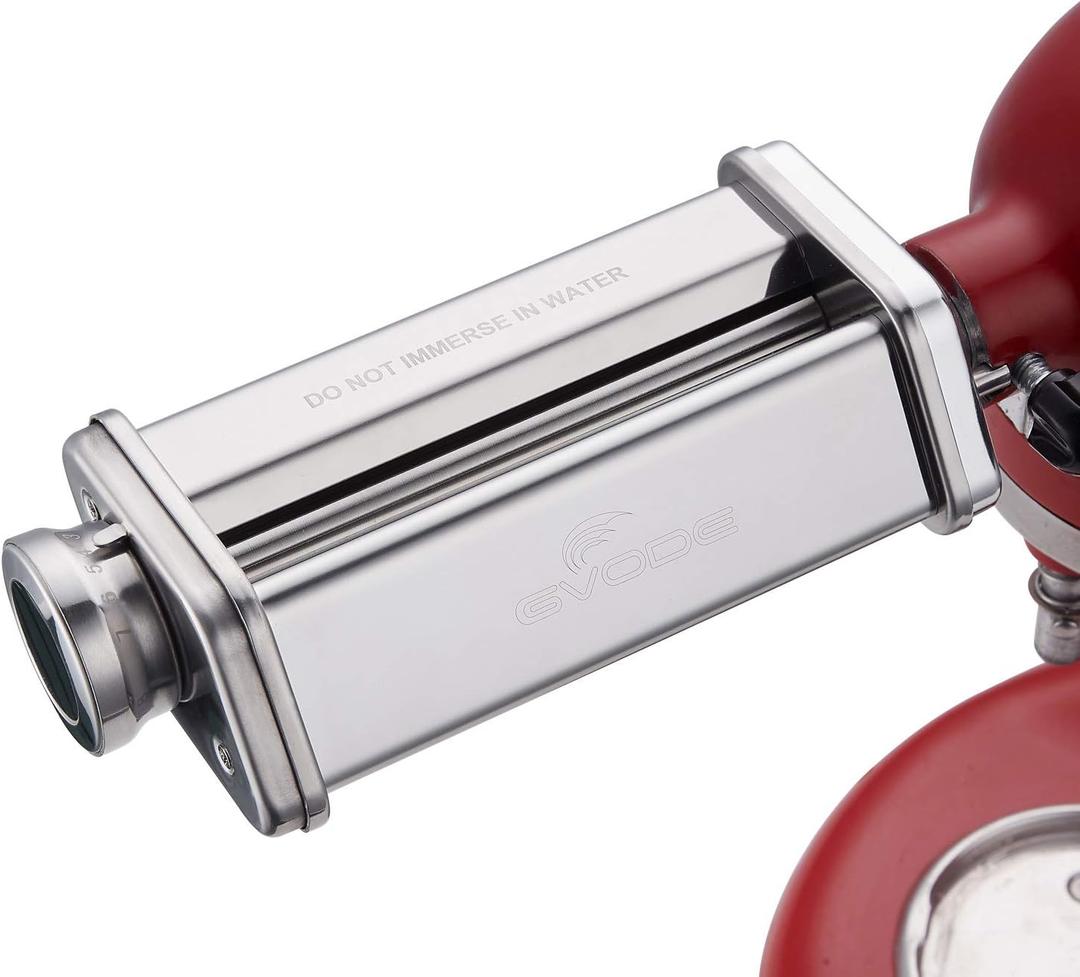 Pasta Roller Attachment for KitchenAid Stand Mixer, Stainless steel Pasta Roller Attachment with 8 Adjustable thickness knob by Gvode