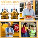 3 x Kigley 6 Pcs School Bus Driver Appreciation Gifts Wooden Bus Driver Card Holder Gift Card Sleeves Thank You Gift Ornament for Back to School End of Year New Retirement Birthday
