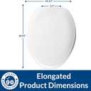 Bemis 170 Durable Plastic Toilet Seat, Elongated, White