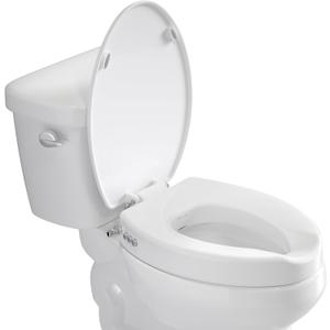 Clirass Raised Toilet Seat with Bidet Attachment,Elongated - Non-Electric Bidet with Dual Nozzles - Elevated Toilet Risers for Seniors & Limited Mobility - Easy Install & Clean