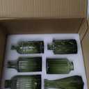 12pcs Green Glass Bud Vases Set, Small Vases for Flowers, Bud Vase for Centerpieces in Bulk, Mini Vintage Vase for Wedding Decorations, Office and Home Table Flower Dcor