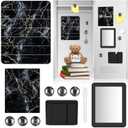 11 Pcs Black Marble Locker Accessories Kit with Magnetic Whiteboard Locker Mirror and Pen Holder Marble Lockers Organizer Decorations Back to School Essentials Decorations