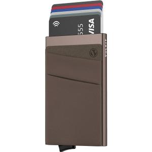 VULKIT Card Holder with Money Pocket Pop Up Wallet RFID Blocking Slim Metal Bank Card Case Holds 5 Cards and Notes (Nickle Grey)