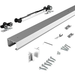 JUBEST 6FT Commercial Grade Pocket Door Hardware and Track Set with Soft Close Mechanism, Sliding Door Hardware for Door Wide 24"-36", Durable and Smoothly, Easy to Install
