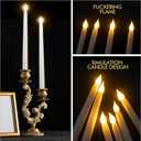 24pcs Flameless Flickering LED Taper Candles Bulk Battery Operated Candles for Christmas Halloween Birthday Wedding Party, (Ivory, 11 inch, 24pcs)