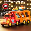 Trucks for Toddlers 3-4 Years, Toys for 3 4 5 6 7 Years Old Boy, 5 in 1 Carrier Transport Truck Vehicle Toy Set with Sound and Light, Christmas Birthday Gift for Kids 3 4 5 6 Years Old