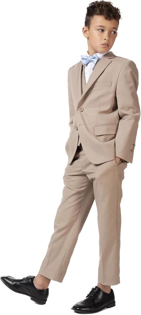 HAZELAND Boys' 3-Piece Formal Suit Set (Tan), Size: 12-13