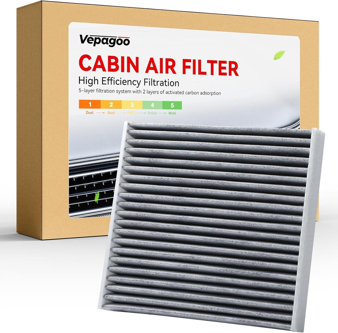Vepagoo CF10285 CP285 Cabin Air Filter includes Activated Carbon, Compatible with Toyota, 4Runner, Camry, Corolla, RAV4, Highlander, Tundra, Prius, Sienna, Lexus, Scion, Subaru Outback