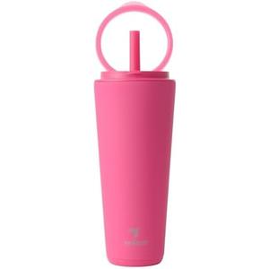 REDUCE Halo 32 oz Stainless Steel Vacuum Insulated Tumbler - Spill Proof Travel Mug with Flip Handle Lid - Keeps Drinks Cold for 32 Hrs - Dishwasher Safe - Cupholder Friendly - Dragon Fruit