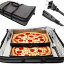 Heated Pizza Casserole Dish Carrier Bag, 120V Electric Heated, Insulated Pizza Food Bag, Pizza Delivery Bags for Hot Food Large Reusable (Delivery Bag + Heating Pad) (23"x15"x5")