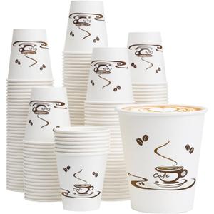 Lamosi 200 Pack 10 oz Coffee Cups, Disposable Paper Cups for Hot/Cold Beverage, Leak-Free Paper Coffee Cups for Cafe, Restaurant, Office and Home