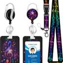 Music Badge Holder Lanyard ID Card Holders Detachable Name Tag Clips Cute Funny Nurse Teacher Office Gifts Women Man Cute Badge Holder