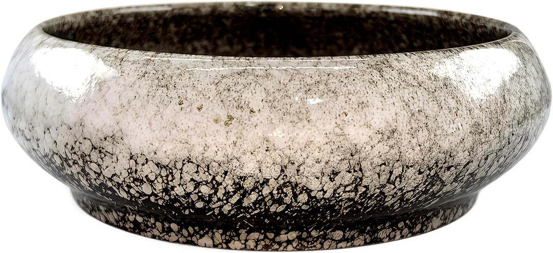 Garden Bowl Planter Water Plant Pot Water Lily Pots Hydroponic Planter Bonsai Pots Garden Decorative Cactus Stand Flower Container Daffodil Pot Bowl (Ivory White)