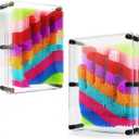 3D Pin Art Toy  Unique Rainbow Plastic Pin Art Board for Kids6 * 8 inch 3D Pin Impression Sculpture Needle Toys to Inspire Imagination and Creativity for Children (Large)