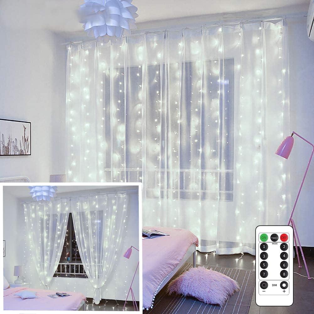 YEOLEH String Lights Curtain,USB Powered Fairy Lights for Bedroom Wall Party,8 Modes & IP64 Waterproof Ideal for Outdoor Wedding Decor (White,7.9Ft x 5.9Ft) YEOLEH String Lights Curtain,USB Powered Fairy Lights for Bedroom Wall Party,8 Modes & IP64 Waterproof Ideal for Outdoor Wedding Decor (White,7.9Ft x 5.9Ft)