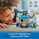 LEGO City Car Wash 60362 Building Toy Set, Fun Gift Idea for Kids Ages 6+, Features Spinnable Washer Brushes and Includes an Automobile and 2 Minifigures, Medium, Small